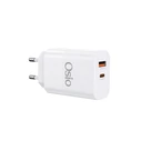 Osio Ταχυφορτιστής Ρεύματος GaN 65W με USB-A & USB-C (Λευκό) - OTU-5965W