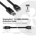 Καλώδιο DisplayPort Club 3D 1.4 extension 2m 8K60HZ M/F retail
