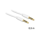 Καλώδιο Ήχου Delock jack 3,5mm -> 3,5mm M/M 0.50m 4Pin White