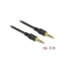 Καλώδιο Ήχου Delock 3.5mm 4Pin M > M 3.0m Black