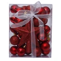 Χριστουγεννιάτικες Μπάλες Artezan 3cm Full Set Κόκκινο + Αστέρι Κορυφής Δέντρου 30pcs/box