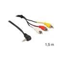 Καλώδιο RCA Delock 3,5mm 90° -> 3x Cinch M/M 1.50m