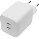 Φορτιστής Πρίζας Digitus 65W 2 Port 2x USB-C White
