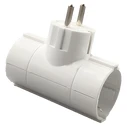 Ταφ Lamtech Splitter With 2 SCHUKO OUTLETS WHITE