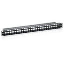 Patch Panel Equip Cat6 unshielded 24x Keystone Black