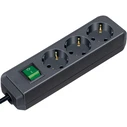Πολύπριζο Brennenstuhl ECO-Line 3 fold black 1,5m + switch