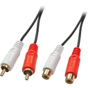 Καλώδιο RCA Lindy Stereo 2m 2xRCA (Cinch) m/f gold-plated