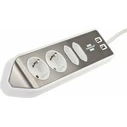 Πολύπριζο με USB Brennenstuhl estilo Corner 4-way Extension Lead silver/white