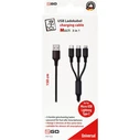 Καλώδιο USB 2GO 3in1 black 1,5m f. Micro-USB, Lightn, USB C