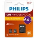 Κάρτα Μνήμης microSDXC 64GB Philips 2-Pack Class 10 UHS-I U1 incl. Adapter
