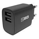 Φορτιστής Πρίζας 2GO 100V-240V - Black Universal Dual-USB