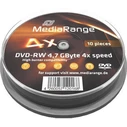 DVD-RW MediaRange 4,7GB 10pcs Spindel 4x