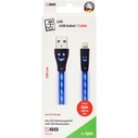 Καλώδιο USB 2GO sw with blue LED-lighting 100cm light.
