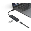 USB Hub Equip 4-Port 3.0 ->4x3.0 +USBC Ada. without net, black