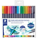 Μαρκαδόροι Staedtler fiber pen double tip water -based.18ST