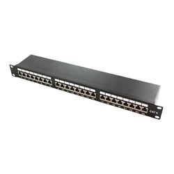 Patch Panel Logilink 19" Cat.6A 24-Port, STP,Einbau,Black