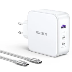 Φορτιστής Πρίζας Ugreen Nexode USB-A+2*USB-C 140W GaN Fast Charger+USB-C wht