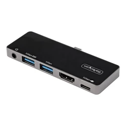 Docking Station StarTech USB-C to 4K 60Hz HDMI 2.0, With 100W Pass-Through 3-Port USB 3.0 Hub, Audio