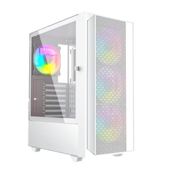 Κουτί Υπολογιστή Gembird Fornax 4000W ARGB Gaming ATX Midi Tower, backlight, White