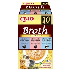 Υγρή Τροφή Γάτας Inaba Ciao Broth with chicken, salmon, tuna and scallop 10x40g