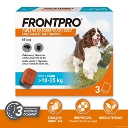 FRONTPRO Flea and tick tablets for dog (>10-25 kg) - 3x 68 mg