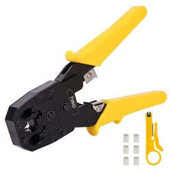 Πρέσα Ακροδεκτών Deli 4/6/8P RJ45/RJ14/RJ12/RJ9 EDL2468 (yellow)
