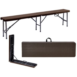 ΠΑΓΚΑΚΙ CATERING ΒΑΛΙΤΣΑ ΠΤΥΣΣΟΜΕΝΟ ΜΕ ΣΧΕΔΙΟ RATTAN 180x25x43cm - Velco