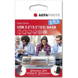 USB Flash 64GB AgfaPhoto USB 3.0 2in1 USB-TypeC