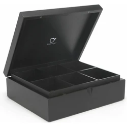 Κουτί Τσάι με Καπάκι Bredemeijer Tea Bag Box with 6 Compartments, black 184006
