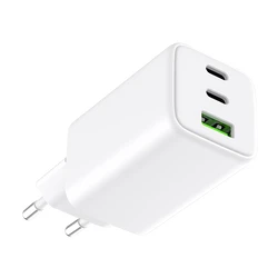 Φορτιστής Πρίζας Alkaya 65W USB-C+USB-A Adapter Triple Port - White