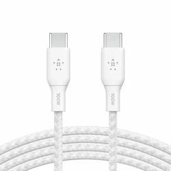 Καλώδιο USB Belkin braided USB-C/USB-C 100W 2m white CAB014bt2MWH