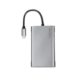 Docking Station Logilink USB 3.2 Gen1,USB-C,8-Port,PD,silber
