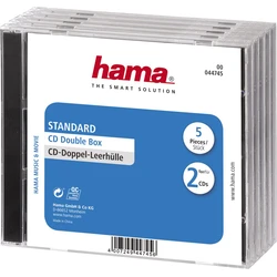 Θήκη CD 1x5 Hama Standard Double Jewel transp/black 44745
