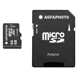 Κάρτα Μνήμης microSDXC 64GB AgfaPhoto Mobile High Speed Class 10 + Adapter