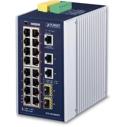 Network Switch Planet Industrial 16-Port PoE 10/100/1000T 2xUP 2xSFP