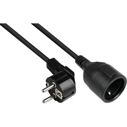 Good Connections Καλώδιο επέκτασης με φις Schutzkontakt (Schuko) σε υποδοχή, μαύρο, 2 m