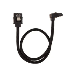 Καλώδιο Corsair Premium-Sleeved-SATA with 90°-Connector 2 Pack - Black
