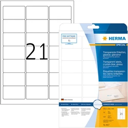 Ετικέτες Herma crystal clear A4 63,5x38,1 mm foil glossy 525 pcs