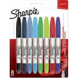 Μαρκαδόροι 1x8 Sharpie Twin Tip Permanent- marker UF + F 8 colours