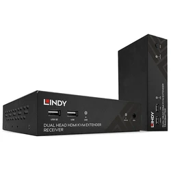 KVM Switch Lindy 100m Cat.6 Dual Head HDMI, USB & RS232 Extender