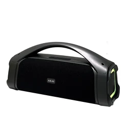 Akai ABTS-09 – Μαύρο Φορητό Ηχείο 15W RMS με RGB LED, Bluetooth 5.1, FM & USB/TF (1500mAh)