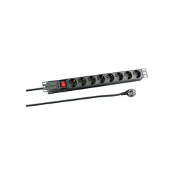 Πολύπριζο EFB 19" 1HE 8xCEE 7/3 with switch,Black