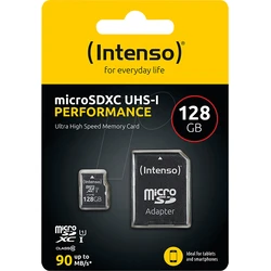Κάρτα Μνήμης microSDXC 128GB Intenso Class 10 UHS-I U1 Performance