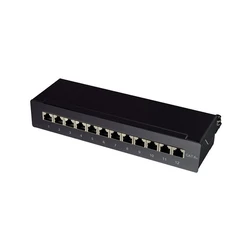 Patch Panel Logilink Tisch/Wand Cat.6A STP 12 Ports, Black