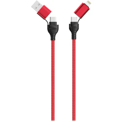 Καλώδιο USB 2GO Type-C 4in1 red 120cm