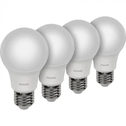 Λάμπες LED Philips Bulb E27 4-Pack 8W (60W) 2700K 806lm