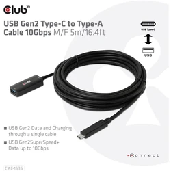 Καλώδιο USB Club3D 3.2 Typ C <> Typ A 10Gbps St/Bu 5m retail