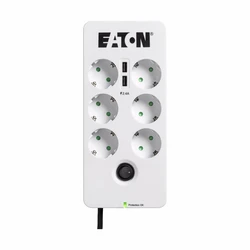 Πολύπριζο Ασφαλείας Eaton Protection Box 6 USB Tel@ Din 2500 Watt