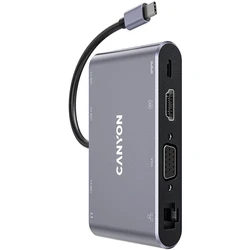 Docking Station Canyon USB-8-in1 USB-C > HDMI/3xUSB/USB-C/RJ45/VGA/Audio retail