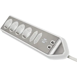Πολύπριζο με USB Brennenstuhl estilo Corner 6-way Extension Lead white